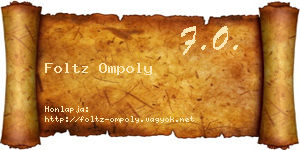 Foltz Ompoly névjegykártya